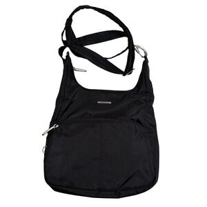 Travelon Anti-Theft Crossbody Bag Black, Turquoise Interior, zipper RFID